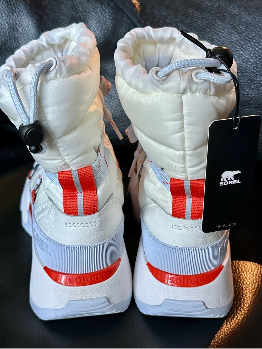NEW SOREL x FP MOVEMENT KINETIC IMPACT NXT SNOW BOOTS WHITE BLUE PUFFER 7.5 NWT - Picture 6 of 9